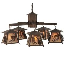  120554 - 40"W Scotch Pine 5 LT Chandelier