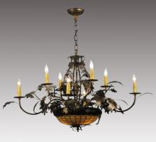  126808 - 42" Wide Greenbriar Oak 8 Arm Chandelier