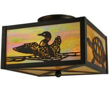  128407 - 10"Sq Loons & Turtles Flushmount