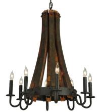  133684 - 24"W Barrel Stave Madera 8 LT Chandelier