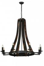  140164 - 42" Wide Barrel Stave Madera 8 Light Chandelier