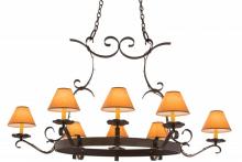  160119 - 53" Long Handforged 8 Light Oblong Chandelier