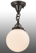  165492 - 8"W Revival Schoolhouse White Globe Flushmount