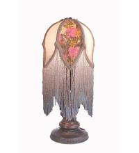  16563 - 11" High Fabric & Fringe Victorian Tulip Mini Lamp