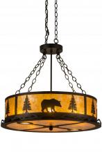  186296 - 26" Wide Wildlife at Dusk Inverted Pendant