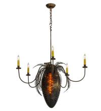  19829 - 36"W Pinecone 5 Arm Chandelier