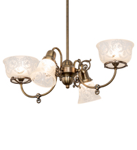  202105 - 27" Long Revival Gas & Electric 4 Light Oblong Chandelier