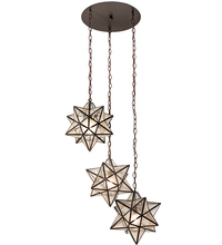  213235 - 24" Wide Moravian Star 3 Light Cascading Pendant