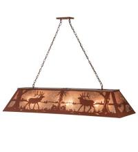  48429 - 60" Long Elk at Lake Oblong Pendant