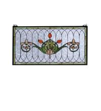  68019 - 26"W X 14"H Tulip & Fleurs Stained Glass Window