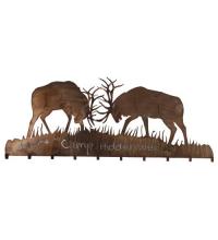  81543 - 60"W Battling Bucks 10 Hooks Coat Rack