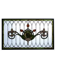  82516 - 24.4"W X 14.4"H Tulip & Fleurs Stained Glass Window