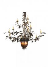  98524 - 60" Wide Greenbriar Oak 12 Arm Chandelier