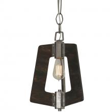  268M01SL - Lofty 1-Lt Mini Pendant - Steel/Zebrawood