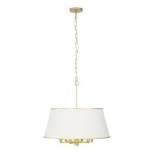  364P06MWFG - Coco 6-Lt Pendant - Matte White/French Gold