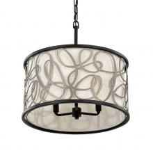  381P03MBAR - Scribble 3-Lt Convertible Pendant/Semi-Flush - Matte Black/Artifact