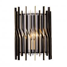  393W01MBFG - Park Row 1-Lt   Sconce - Matte Black/French Gold