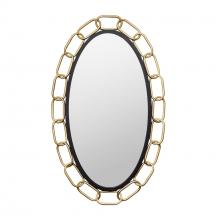  444MI24MBTG - Chains of Love 24x40 Oval Wall Mirror - Matte Black/Textured Gold