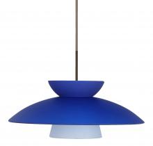  1JC-451323-BR - Besa Trilo 15 Pendant Bronze Blue Matte 1x75W Medium Base