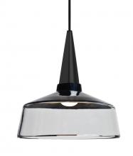  1JC-BARON10BK-LED-BK - Besa, Baron 10 Cord Pendant, Black/Clear, Black Finish, 1x9W LED