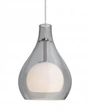  1JC-ELLE11GY-LED-SN - Besa, Elle 11 Cord Pendant, Gray, Satin Nickel Finish, 1x9W LED