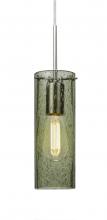  1JC-JUNI10MS-EDIL-SN - Besa, Juni 10 Cord Pendant, Moss Bubble, Satin Nickel, 1x4W LED Filament