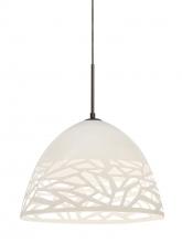  1JC-KIEVWH-BR - Besa Kiev Pendant, White, Bronze Finish, 1x60W Medium Base