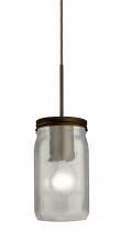  1JC-MILO4WF-BR - Besa Pendant Milo 4 Bronze White Frost 1x40W Medium Base A15