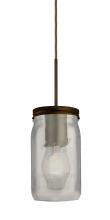  1JC-MILO4WF-EDIL-BR - Besa Pendant Milo 4 Bronze White Frost 1x5W LED Filament