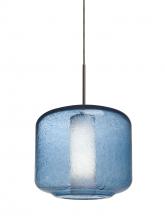  1JC-NILES10BO-BR - Besa Niles 10 Pendant, Blue Bubble/Opal, Bronze Finish, 1x60W Medium Base T10