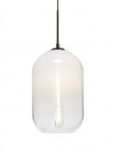  1JC-OMEGA12WH-EDIL-BR - Besa, Omega 12 Cord Pendant, White/Clear, Bronze Finish, 1x4W LED Filament