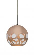  1JC-ROCKYCP-BR - Besa, Rocky Cord Pendant, Copper, Bronze Finish, 1x60W Medium Base