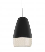  1JT-ABU12BK-LED-SN - Besa, Abu 12 Cord Pendant, Black/Glitter, Satin Nickel Finish, 1x9W LED