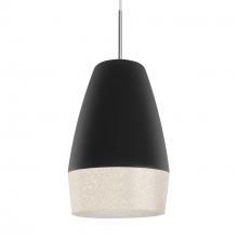  1JT-ABU12BK-SN - Abu 12 Cord Pendant, Black/Glitter, Satin Nickel Finish, 1x60W Medium base