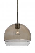  1JT-ALLY12SM-BR - Besa, Ally 12 Cord Pendant, Smoke/Clear, Bronze Finish, 1x60W Medium Base