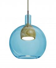  1JT-BENJIBLMD-LED-BR - Besa, Benji Cord Pendant, Blue/Medium, Bronze Finish, 1x9W LED