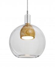  1JT-BENJICLMD-LED-SN - Besa, Benji Cord Pendant, Clear/Medium, Satin Nickel Finish, 1x9W LED