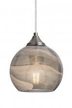  1JT-JILLYSM-EDIL-SN - Besa, Jilly Cord Pendant, Vapor Smoke, Satin Nickel Finish, 1x5W LED Filament