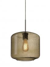  1JT-NILES10SM-EDIL-BR - Besa Niles 10 Pendant, Smoke Bubble, Bronze Finish, 1x4W LED Filament