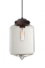  1JT-OLINCL-BR - Besa Olin Pendant Bronze Clear 1x60W Medium Base T10