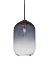  1JT-OMEGA12ST-BR - Besa, Omega 12 Cord Pendant,Steel/Clear, Bronze Finish, 1x60W Medium Base