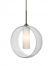  1JT-PLATOCL-LED-BR - Besa, Plato Cord Pendant, Clear/Opal, Bronze Finish, 1x5W LED