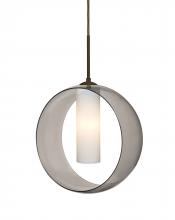  1JT-PLATOSM-LED-BR - Besa, Plato Cord Pendant, Smoke/Opal, Bronze Finish, 1x5W LED