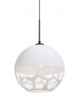  1JT-ROCKYWH-BR - Besa, Rocky Cord Pendant, White, Bronze Finish, 1x60W Medium Base