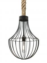  1JT-SULTANA-F-EDIL-BK - Besa Sultana Flare Rope Pendant, Black, 1x5W LED Filament