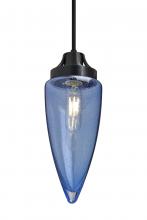  1JT-SULUBL-EDIL-BK - Besa, Sulu Cord Pendant, Blue Bubble, Black Finish, 1x4W LED Filament