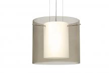  1KG-S18407-LED-SN - Besa Pendant Pahu 12 Satin Nickel Transparent Smoke 1x11W LED