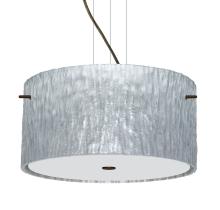  1KV-4008SS-BR - Besa Pendant Tamburo 16 Bronze Stone Silver Foil 3x100W Medium Base