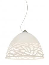  1KX-KIEVWH-LED-SN - Besa Kiev Pendant, White, Satin Nickel Finish, 1x9W LED