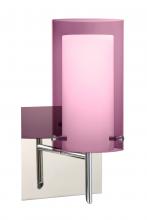  1SW-A44007-LED-CR-SQ - Besa Pahu 4 Wall With SQ Canopy 1SW Transparent Amethyst/Opal Chrome 1x5W LED